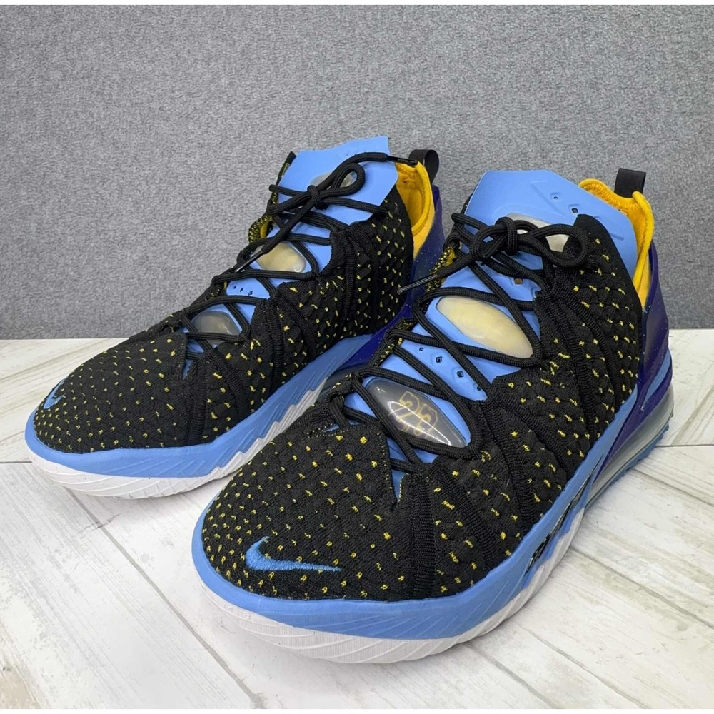 Nike LeBron 18 "Black/Lakers Heritage" Men's Sneaker Size 9 CQ9283-006  James 23